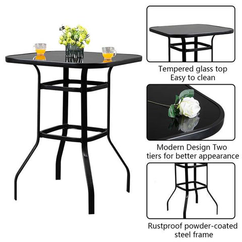 High Patio Bar Table - Black