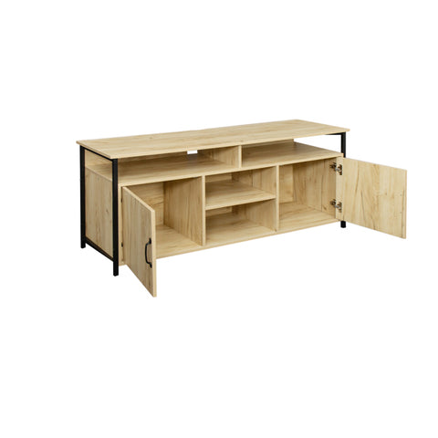 TV Stand, Modern Wood Universal Media Console, Oak Color