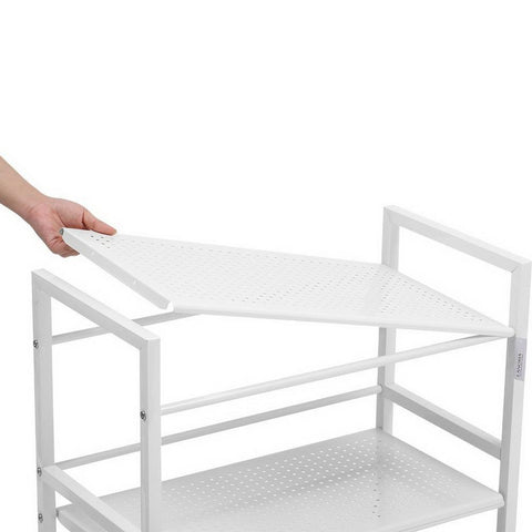 🔥 Widen 3 Tiers Kitchen / Bathroom Storage Cart With Wheels - Ivory White 🔥