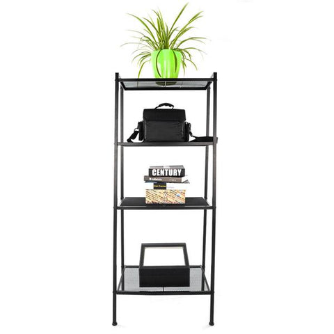 Widen 4 Tiers Durable Leaning Industrial Bookshelf Multifunctional Shelf Black