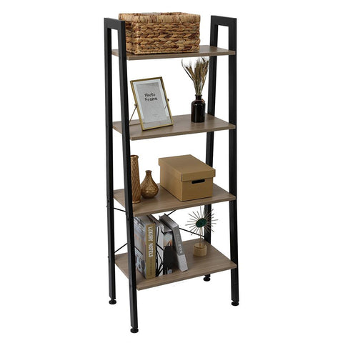 Industrial Ladder Bookshelf, Storage Rack Shelf