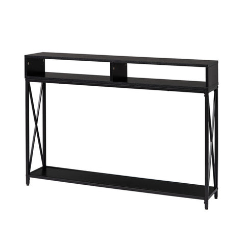 Industrial Style Porch Table Side Cross, 3-layer Black Oak Triamine Board