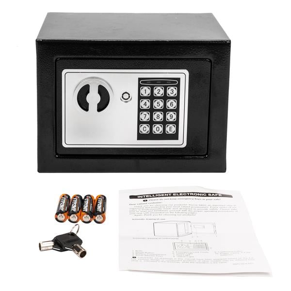Home Use Electronic Password Steel Plate Safe Box Black