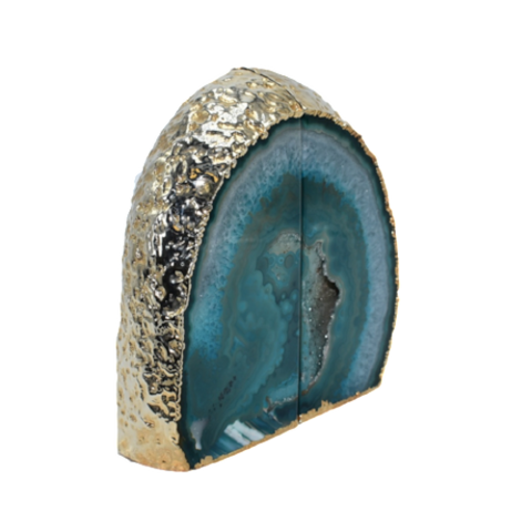 Agate Bookend Gold Electroplated Premium Quality