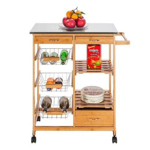 Kitchen Cart with Stainless Steel Table Top