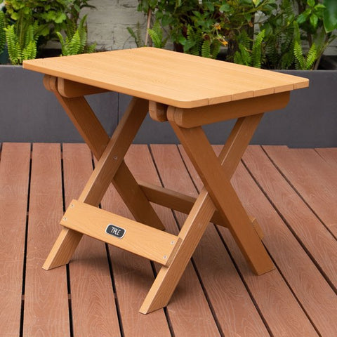 Tale Adirondack Portable Folding Side Table Square All-Weather and Fade-Resistant Plastic Wood Table Perfect for Outdoor