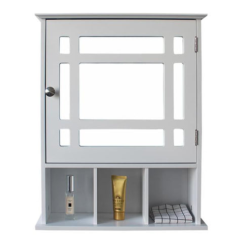 🔥 Storage Bathroom Cabinet With Door and Mirror – White 🔥