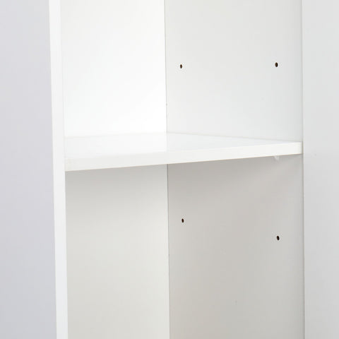 FCH Solid Wood Foot Double Door Bathroom Cabinet White & Wood Grain Color