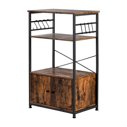 Hodely 3-Layer Particleboard Industrial Wind With Cabinets Wrought Iron Kitchen Shelf