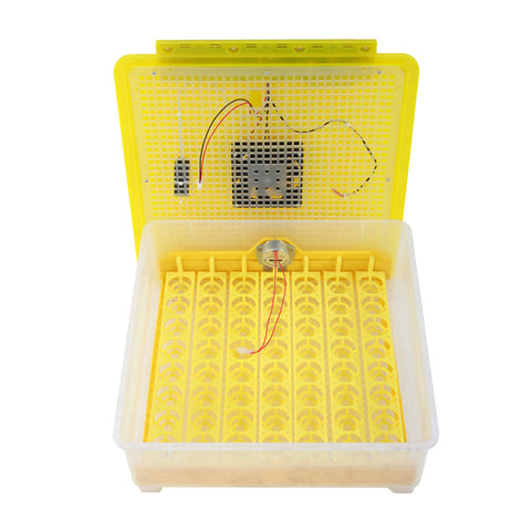 56-Egg Practical Fully Automatic Poultry Incubator (US Standard) Yellow & Transparent