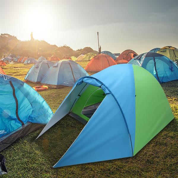 4-Person Double Layer Family Camping Tent Outdoor Instant Cabin Tent for Hiking