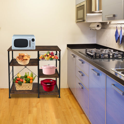 🔥 Industrial Kitchen Baker's Rack Utility Microwave Oven Stand Storage Cart Workstation Shelf, Vintage 🔥