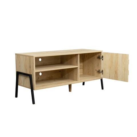 Mid-Century Modern Wooden TV Cabinet Stand, Oak Color
