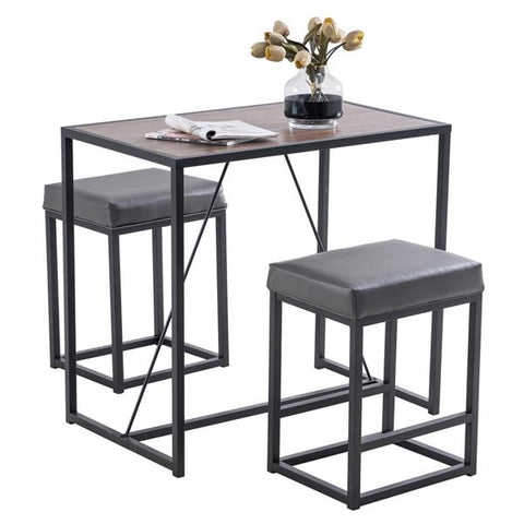 Wood Modern Dining Table Set with 2 Chairs