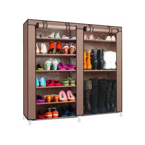 Double Rows 9 Lattices Combination Style Shoe Cabinet Coffee