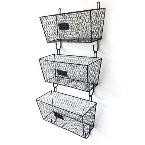 Wall Mounted Storage with 3 Floating Basket