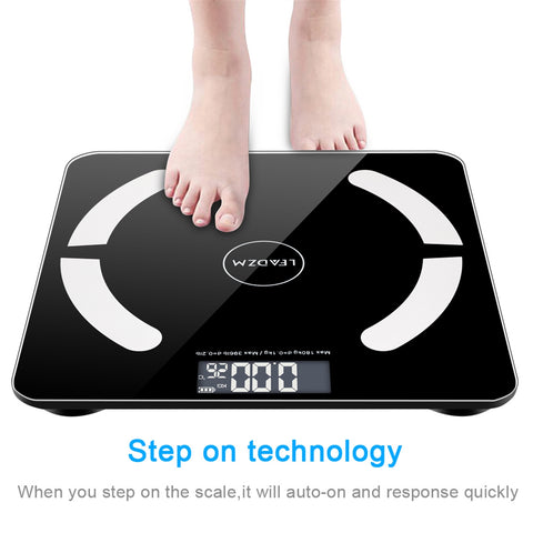 Personal Scale with Bluetooth Smart Digital Weighing for Fat Scale OKOK App Black