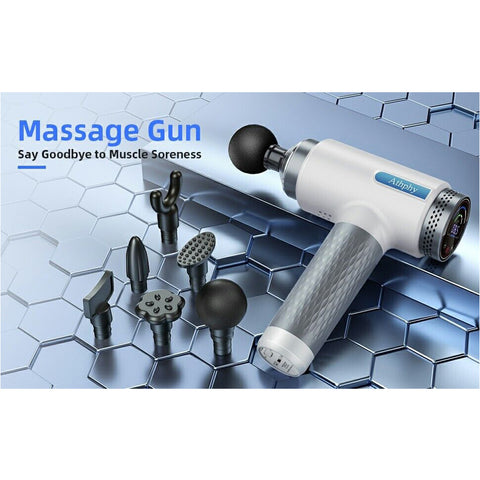 Muscle Massage Gun, Portable Percussion Massager Gun Deep Tissue for Athletes, Handheld Electric Body Massager for Pain Relief with LCD Touch Screen Office Gym Home