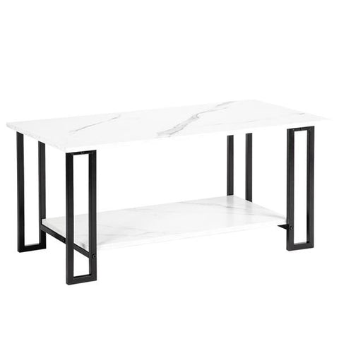 Imitation Marble Rectangle Tabletop Iron Coffee Table
