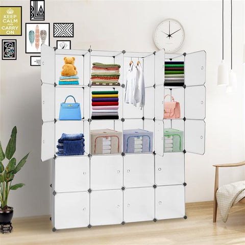 20 Cube Organizer Portable Closet White