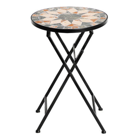 Ceramic Inlaid Star Pattern Installation-Free Cafe Side Mosaic Round Table