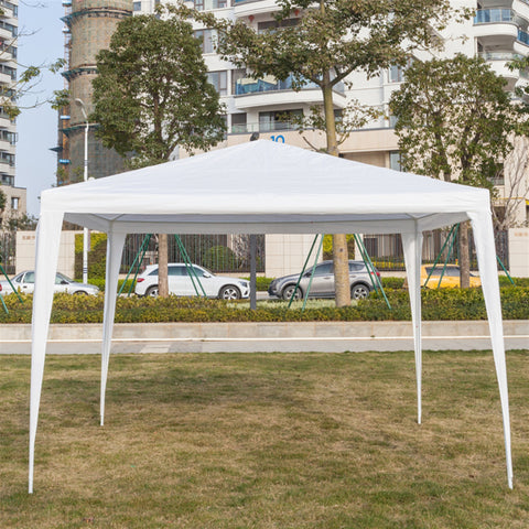3 x 3m Three Sides Waterproof Canopy Party Tent w/ Spiral Tubes White