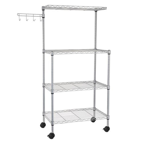 Kitchen Baker's Rack Storage Rolling Microwave Stand