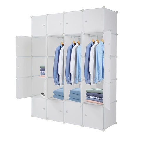 20 Plastic Cube Storage Organizer Closet Multifunctional, White