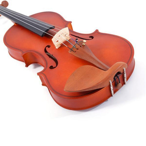 Glarry GV100 1/4 Acoustic Violin Case Bow Rosin Strings Tuner Shoulder Rest Natural