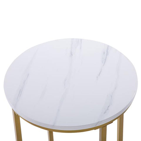 Simple Elegant Modern White Round Marble Side Table Lounge Bedroom