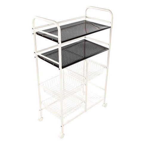 Cannes Double Row Mesh Basket Multi-functional Kitchen Cabinet Coffee Color