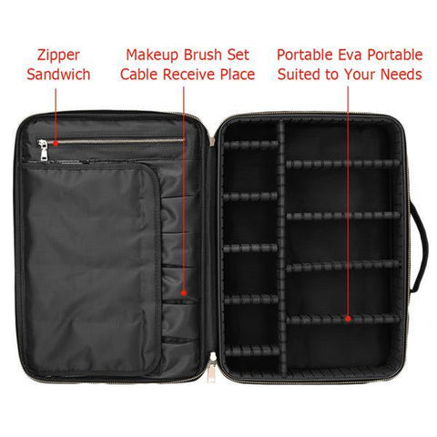 Professional Cosmetic Makeup Bag Organizer Makeup Boxes Black-Large