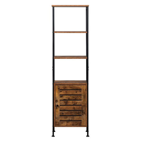 4-Tier Space-Saving Tall Cabinet Storage Steel Frame with Door and Inside Adjustable Shelf