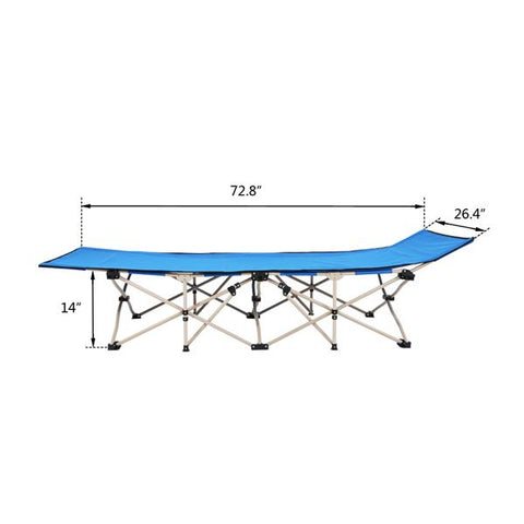 Outdoor Foldable Beach Camping Ten-foot Chair Bed Chaise Lounge Blue