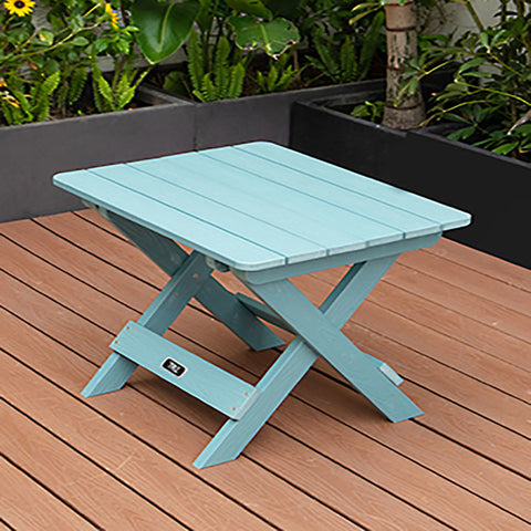 TALE Adirondack Portable Folding Side Table Square All-Weather and Fade-Resistant Plastic Wood Table Perfect for Outdoor Garden, Beach, Camping, Picnics Blue