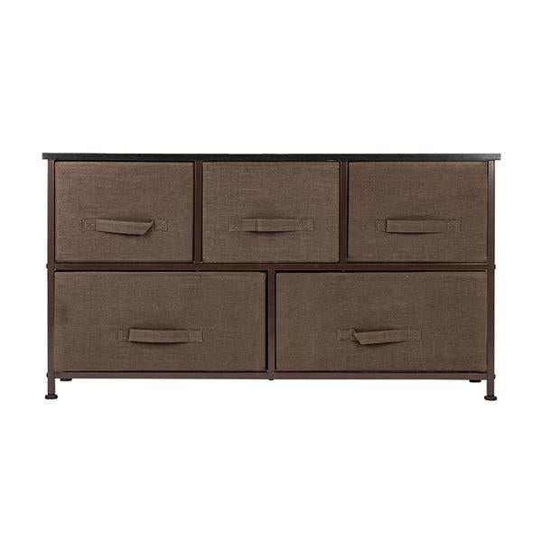 Drawers Storage Dresser, Metal Frame, Multi-Purpose Organizer Unit, Brown