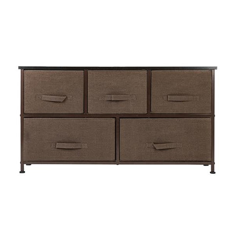 Drawers Storage Dresser, Metal Frame, Multi-Purpose Organizer Unit, Brown