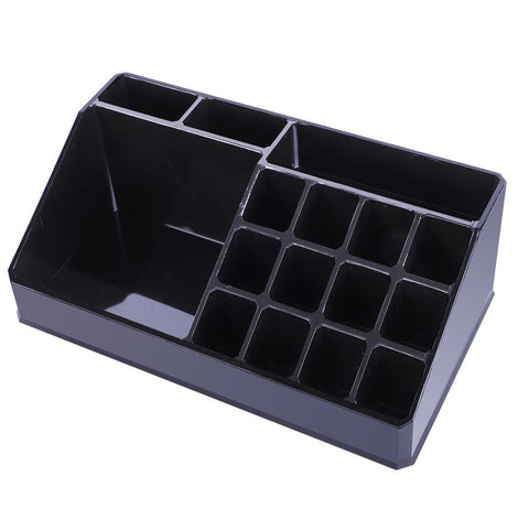 Plastic Cosmetics Storage Rack with 6 Small & 2 Large Drawers Black
