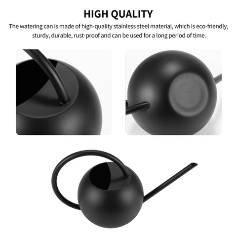Portable Spherical Watering Pot Stainless Steel Watering Can Ergonomic Design Watering Pot Household Plant Water Pot with Long Spout for Flower Plant Indoor Outdoor