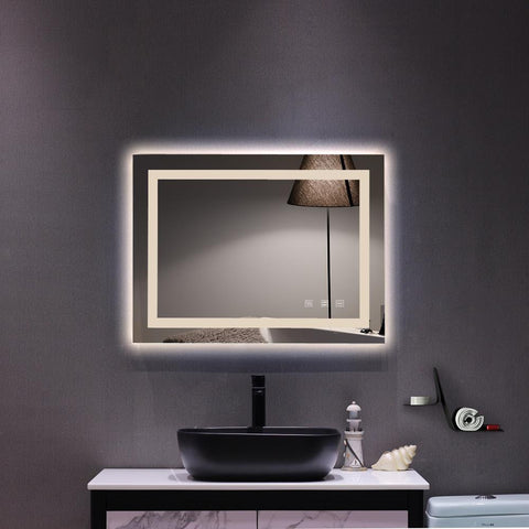 🔥 Bathroom Mirror With Lights, Tricolor Dimming Lights, Touch LED -32*24