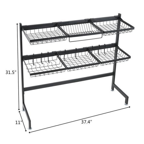 Stainless Steel Double Layer, Inner Length 92cm Kitchen Bowl Rack Shelf