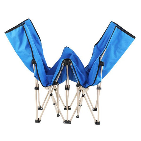 Outdoor Foldable Beach Camping Ten-foot Chair Bed Chaise Lounge Blue