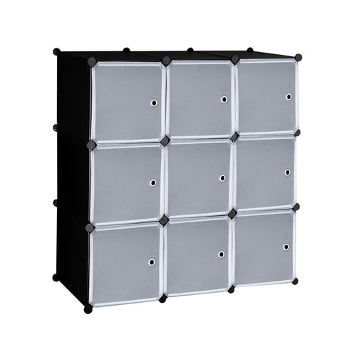 9-Cube DIY Plastic Closet Cabinet, Modular Book Shelf Organizer Units