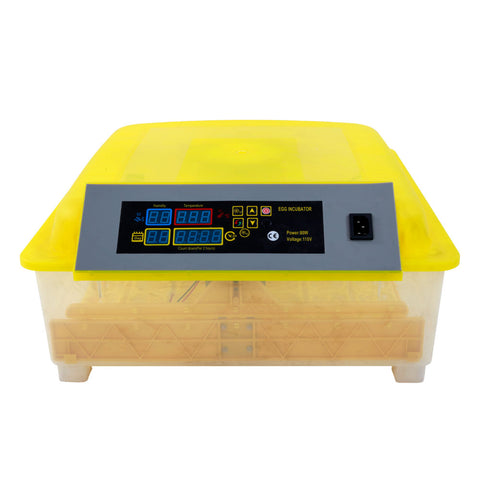 56-Egg Practical Fully Automatic Poultry Incubator (US Standard) Yellow & Transparent