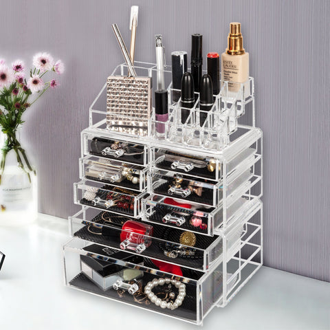 Cosmetics Storage Rack, Drawers, Transparent