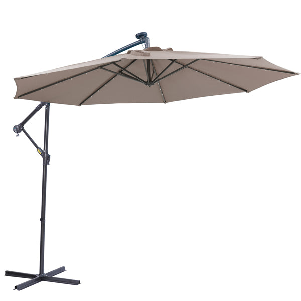 Umbrella Easy Open Adjustment with 32 LED Lights for Outdoor Patio