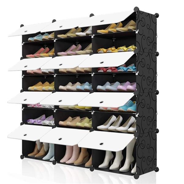 Portable Shoe Rack Organizer 48 Pair Tower Shelf Storage Cabinet Stand Expandable