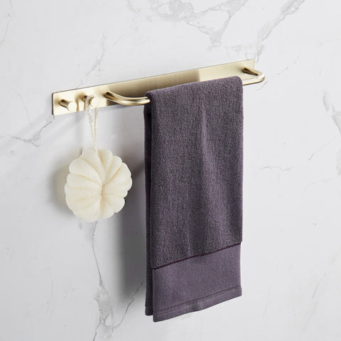 Towel Bar Holder, Bathroom Rack with 2 Strong Viscosity Hooks Accessories