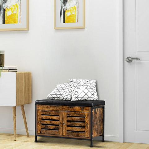 Storage Bench, Industrial Shoe Entryway Bench, Bed End Stool Storage Chest Dining Bench Coffee Table for Hallway, Bedroom, Living Room, Dining Room