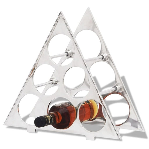 Wine Stand for 6 Bottles Silver Aluminum